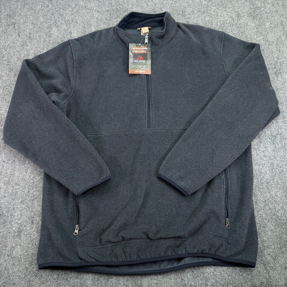 Duluth Trading Pullover Men's XLT Tall Blue Fleece Polartec 200 1/4 Zip